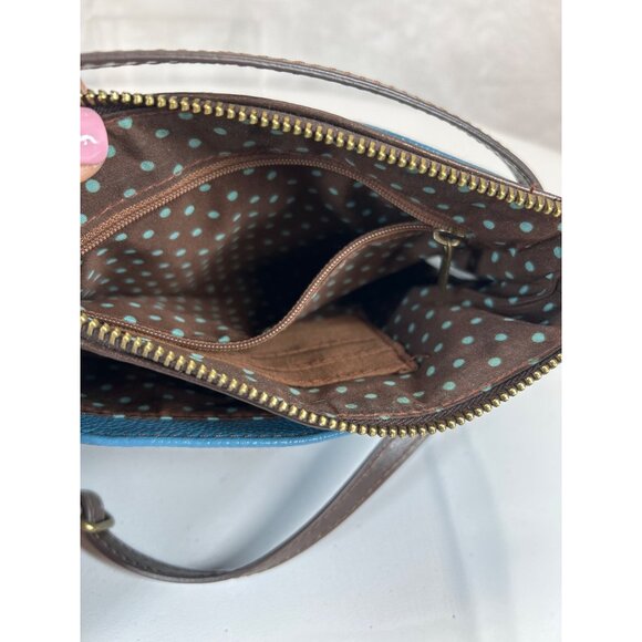 Chala Cross Body Purse Bag Mini Teal Octopus Zip Closure - Picture 6 of 9